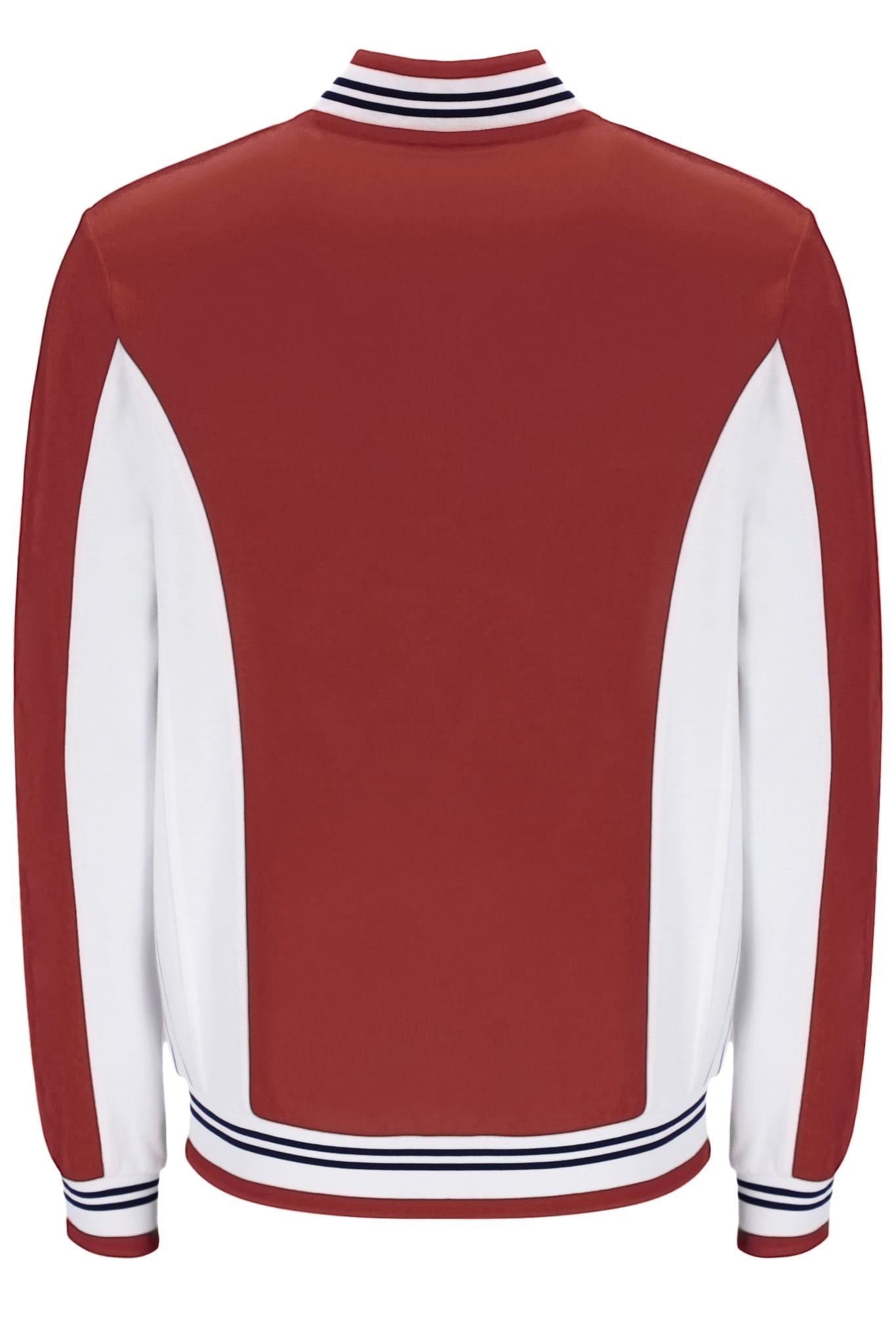 Settanta Baseball Track Jacket in Garnet/Gardenia/Fila Navy