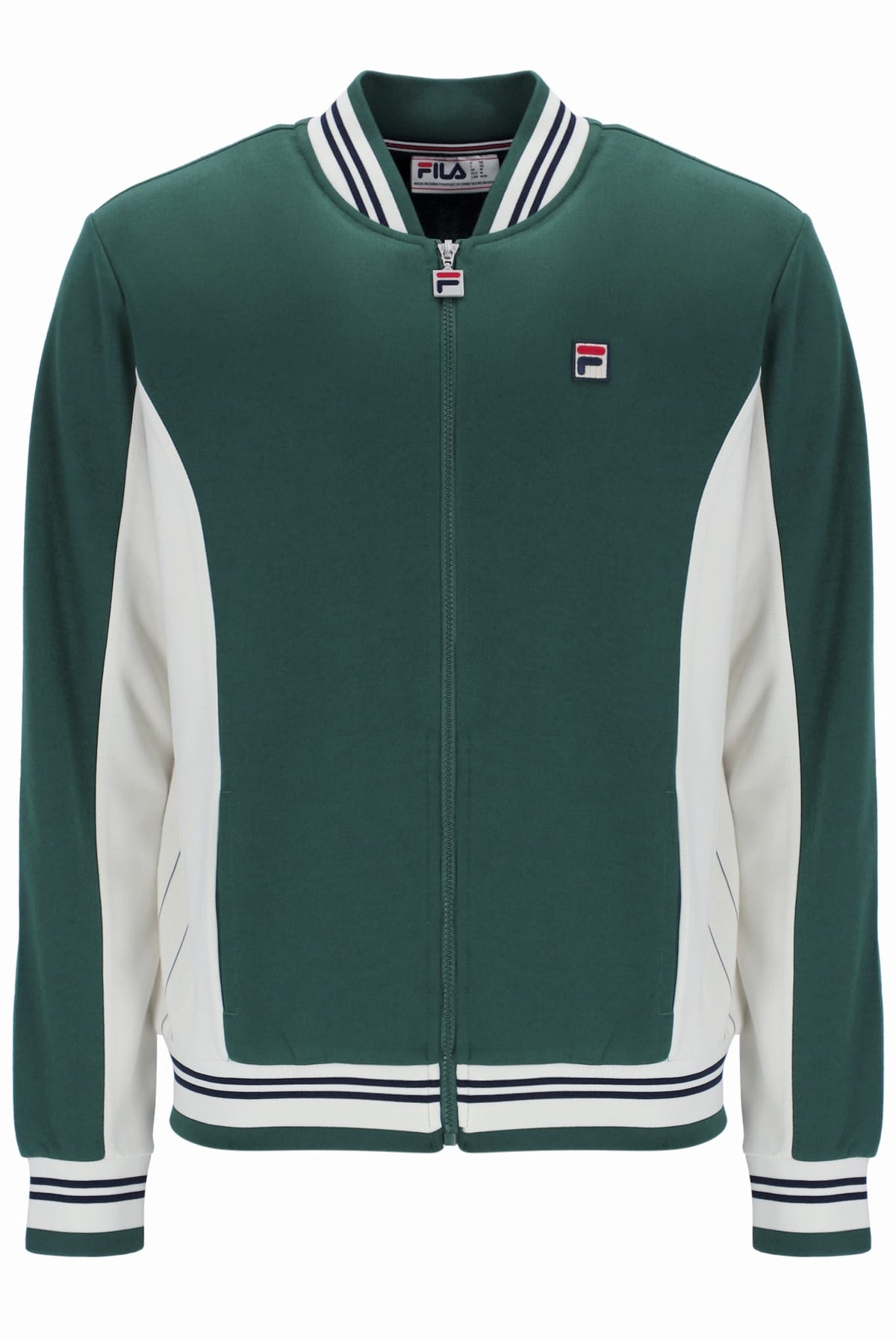 Settanta Baseball Track Jacket in Pine Needle/Gardenia/Black