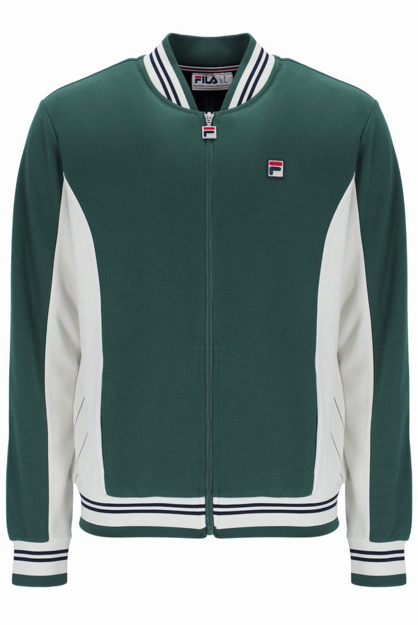 Settanta Baseball Track Jacket in Pine Needle/Gardenia/Black