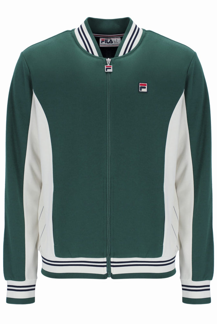 Settanta Baseball Track Jacket in Pine Needle/Gardenia/Black