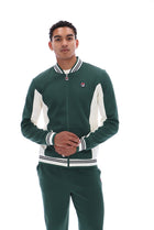 Settanta Baseball Track Jacket in Pine Needle/Gardenia/Black