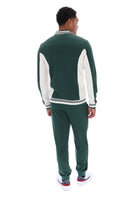 Settanta Baseball Track Jacket in Pine Needle/Gardenia/Black