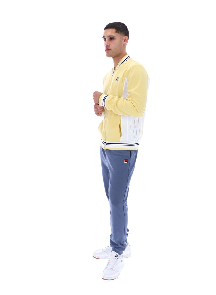 Settanta Baseball Track Jacket in Raffia/White/Fila Navy