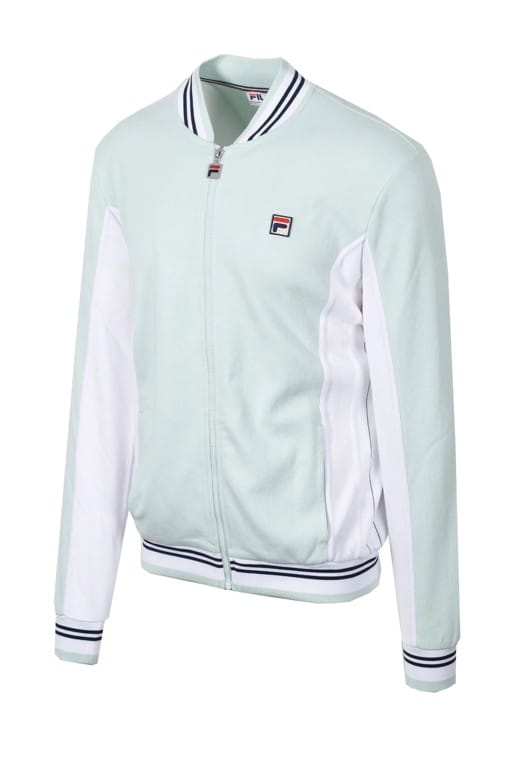 Settanta Baseball Track Jacket in Surf Spray/White/Fila Navy