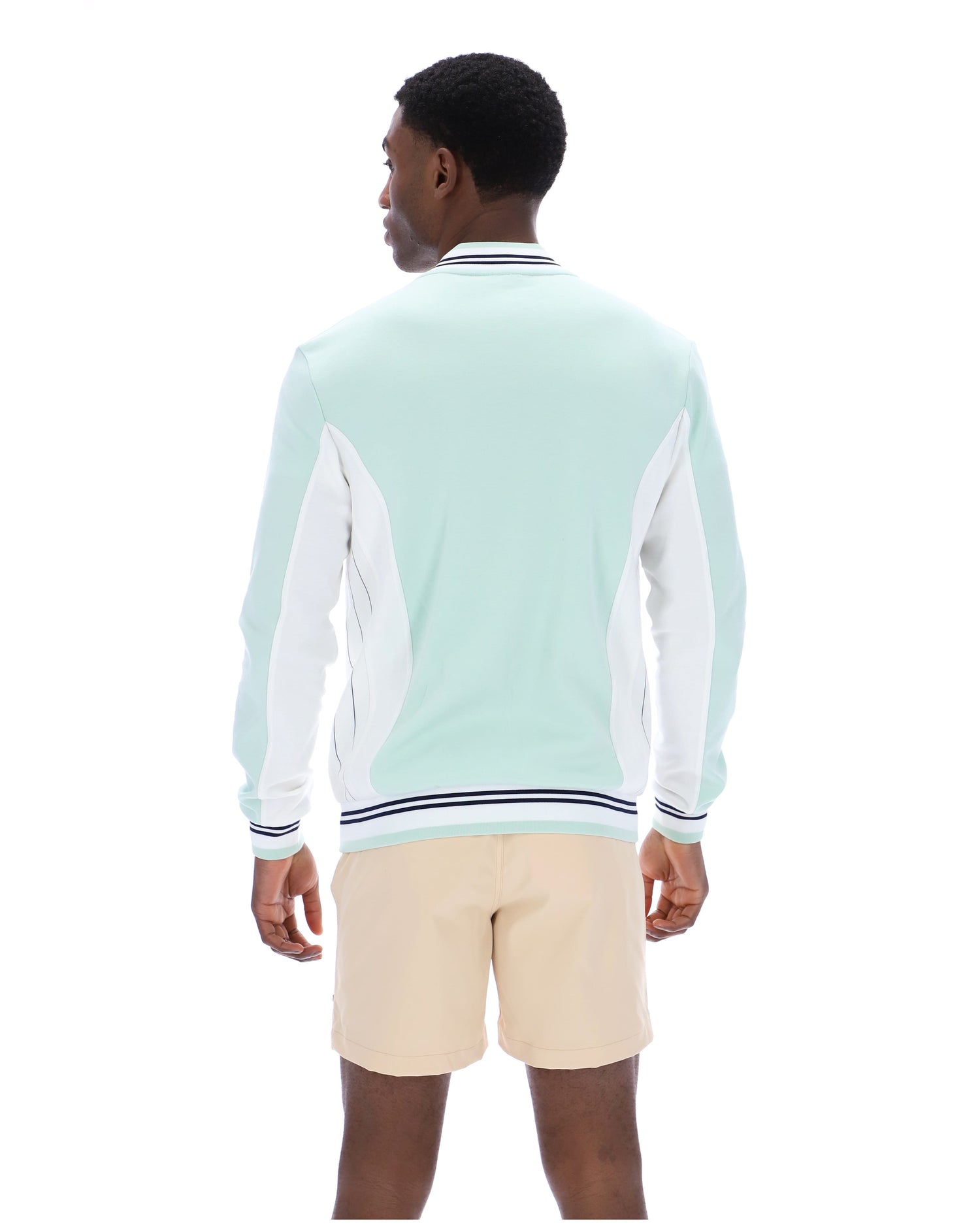 Settanta Baseball Track Jacket in Surf Spray/White/Fila Navy