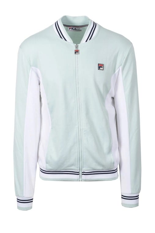 Settanta Baseball Track Jacket in Surf Spray/White/Fila Navy