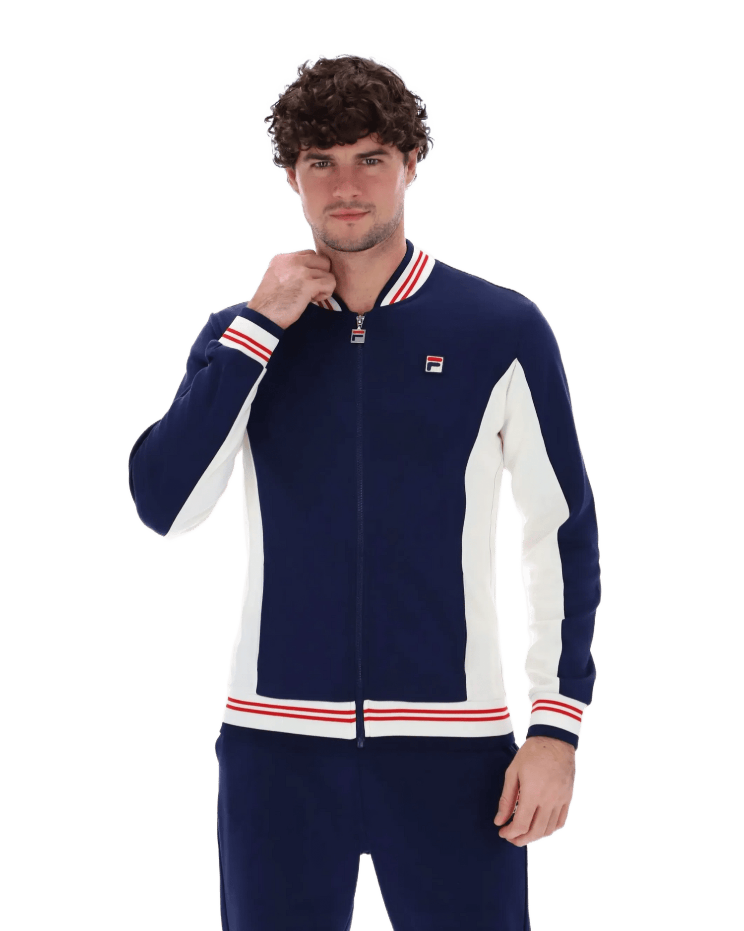 Settanta Track Top Navy, Red & Cream