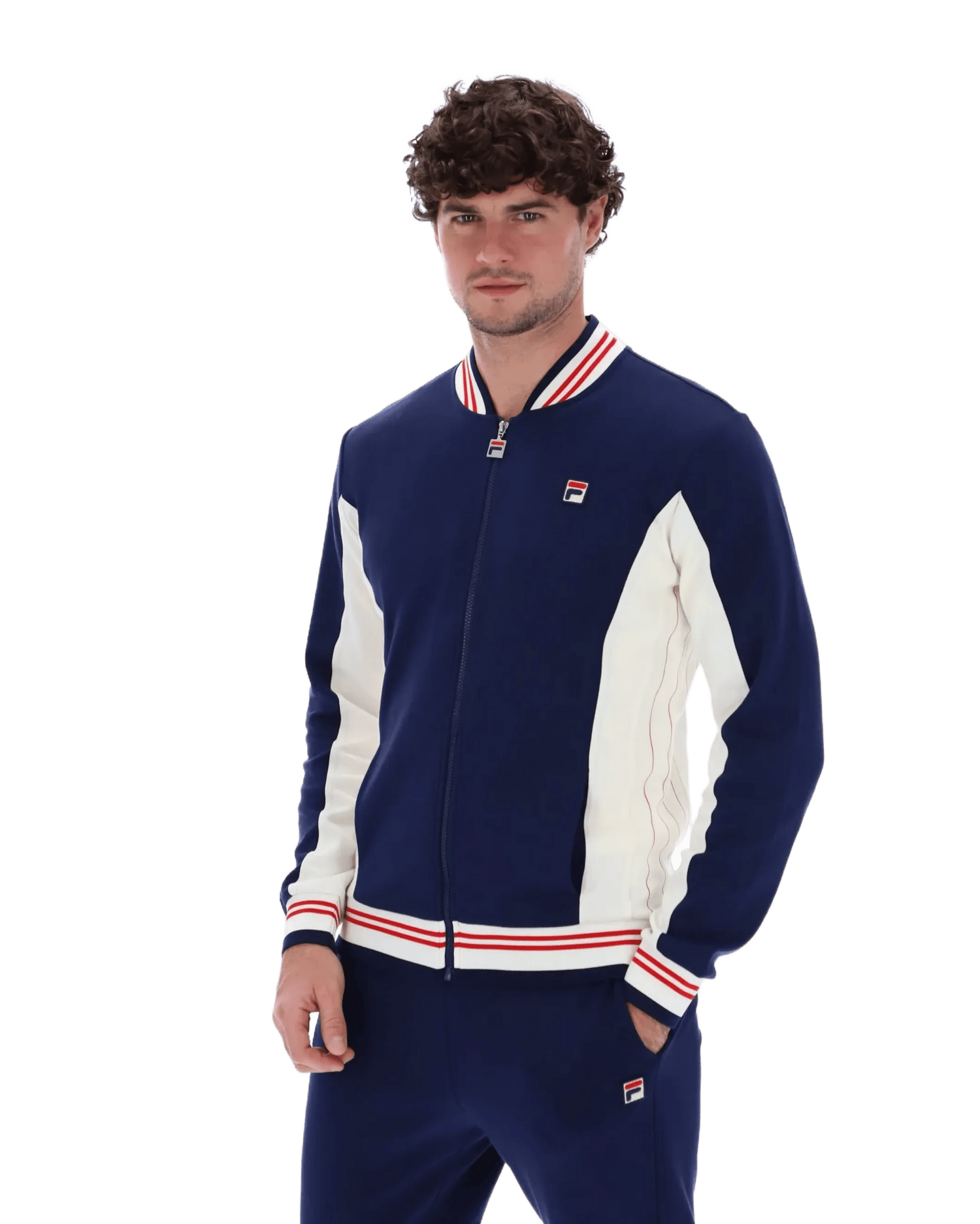 Settanta Track Top Navy, Red & Cream