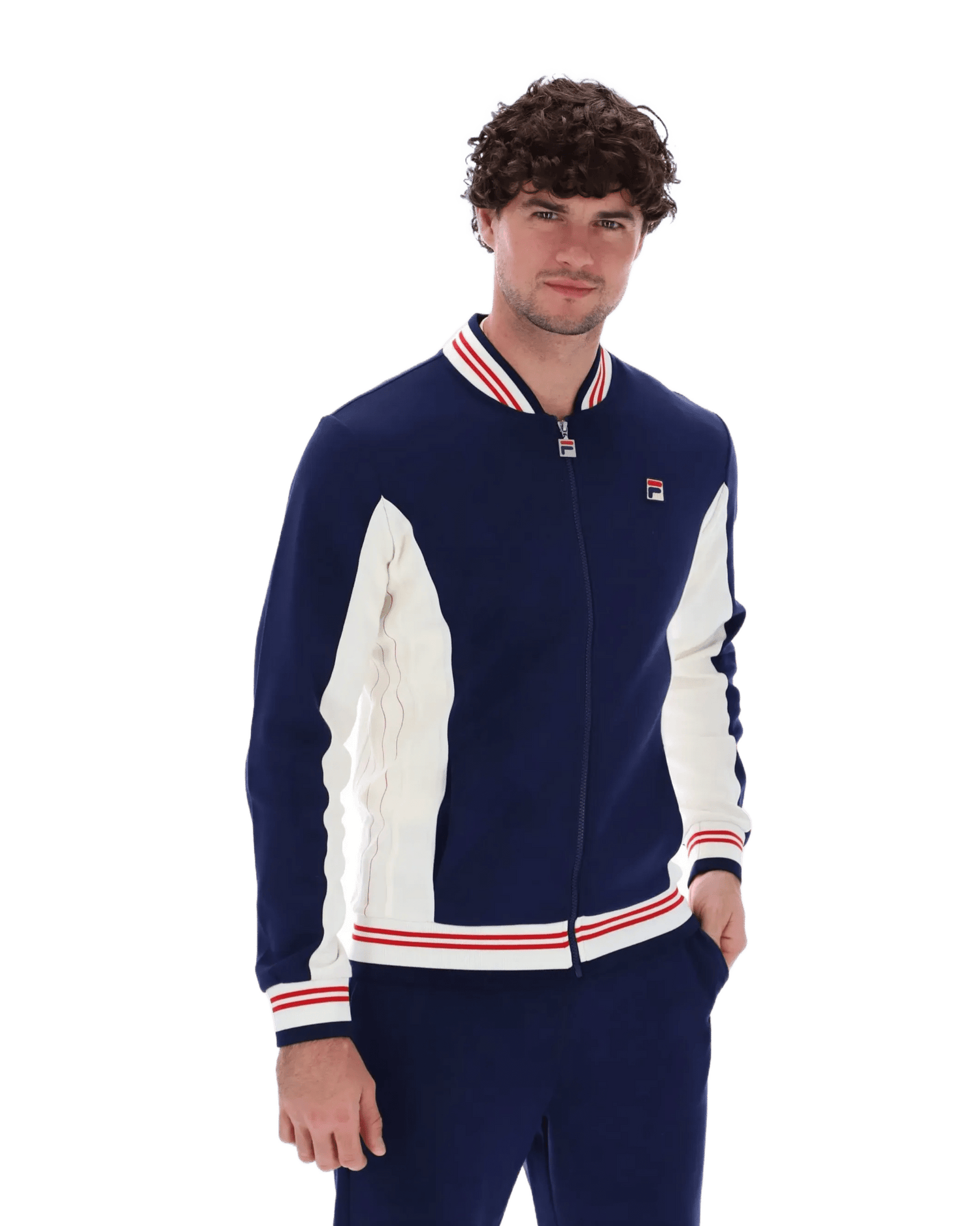 Settanta Track Top Navy, Red & Cream