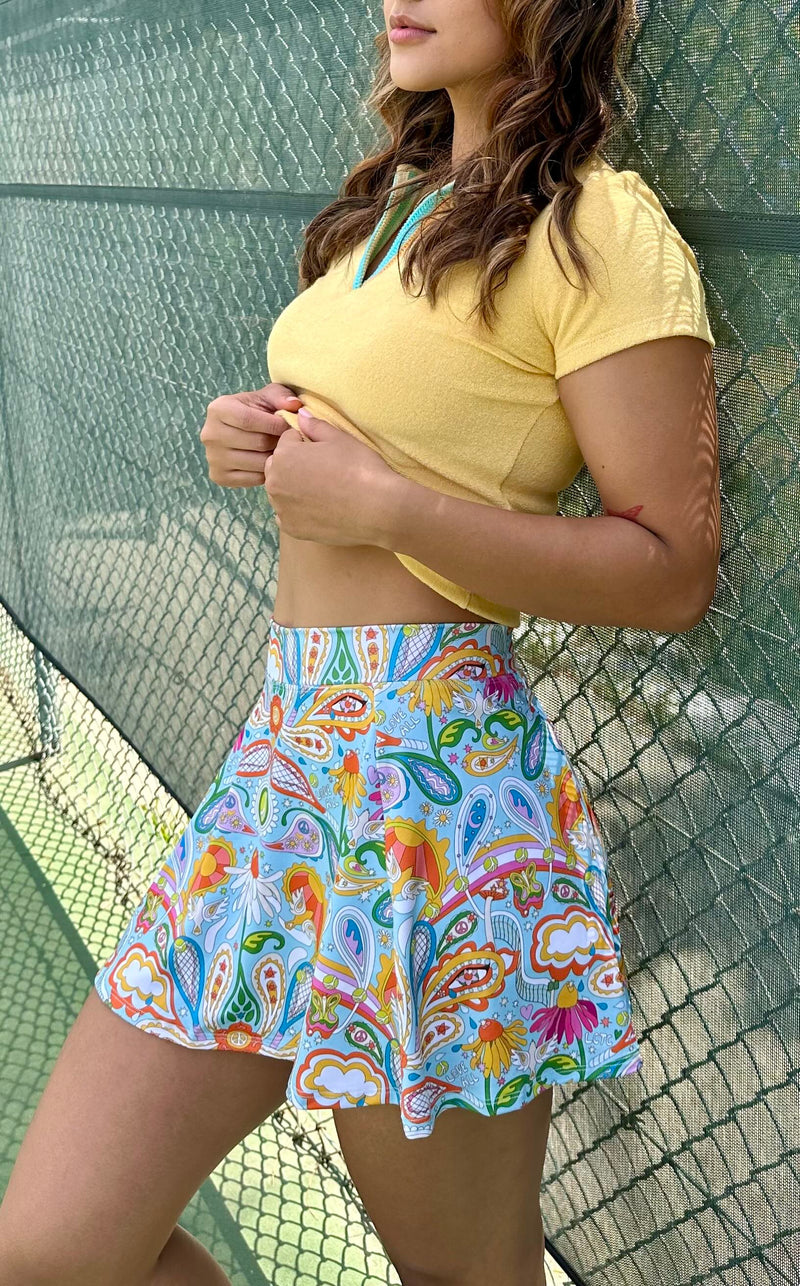 Love All Paisley Printed Tennis Skirt with Pockets