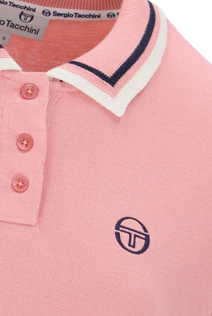Sofia Knit Polo in Quartz Pink