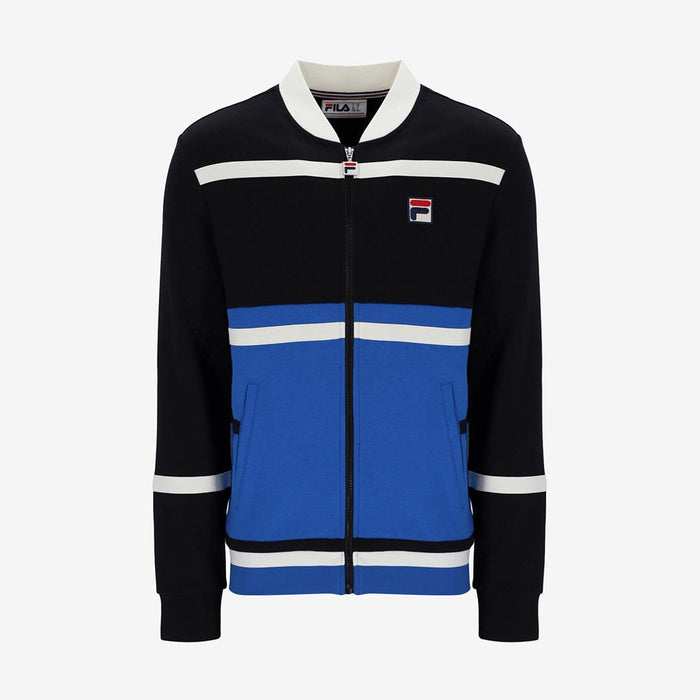 Stefan Archive Cut And Sew Track Jacket In Black/Turkish Sea/Gardenia