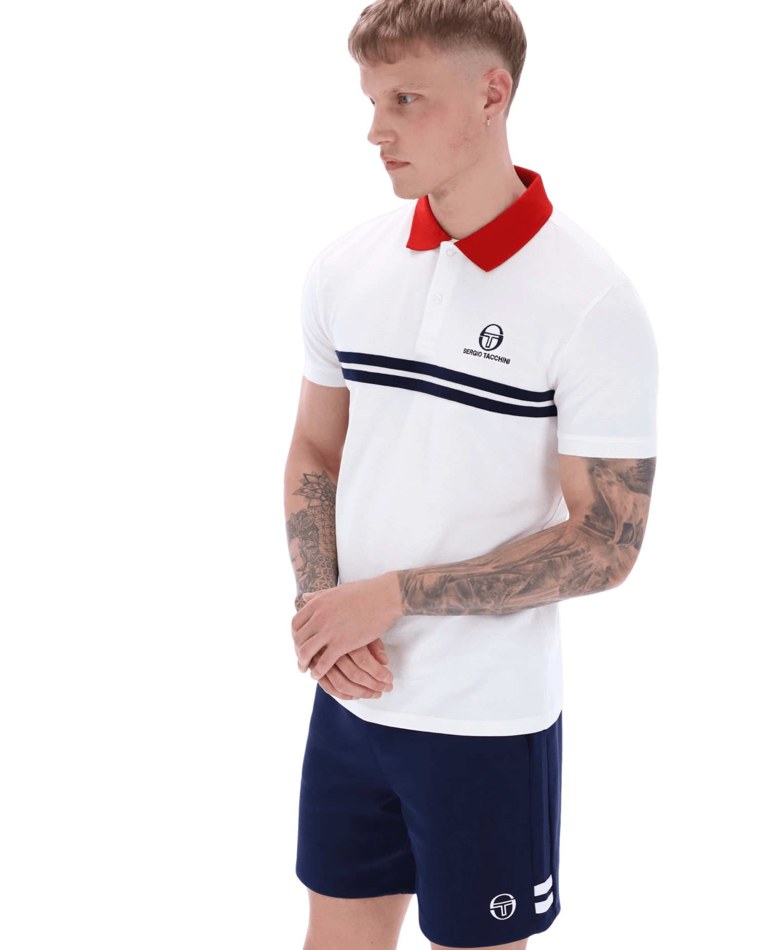 Supermac Polo Polo Shirt In White/Adrenaline Rush