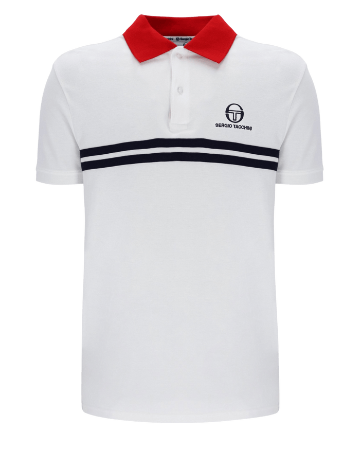 Supermac Polo Polo Shirt In White/Adrenaline Rush
