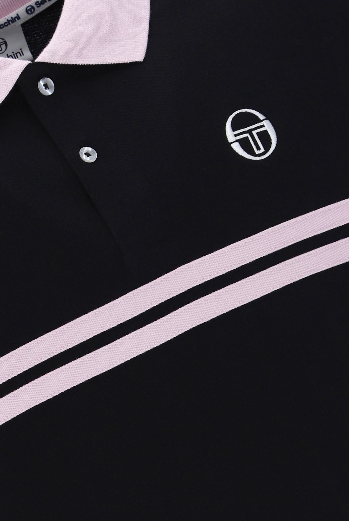 Supermac Polo Shirt in Black/Light Lilac/White