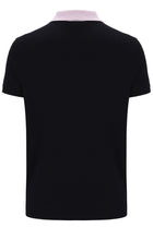 Supermac Polo Shirt in Black/Light Lilac/White