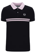Supermac Polo Shirt in Black/Light Lilac/White
