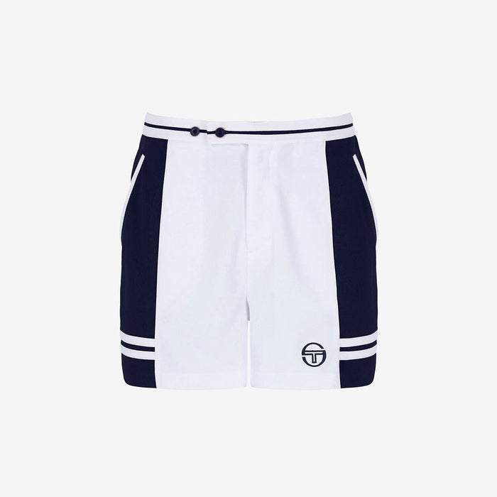 Supermac Short Tennis Short In White/Maritime Blue