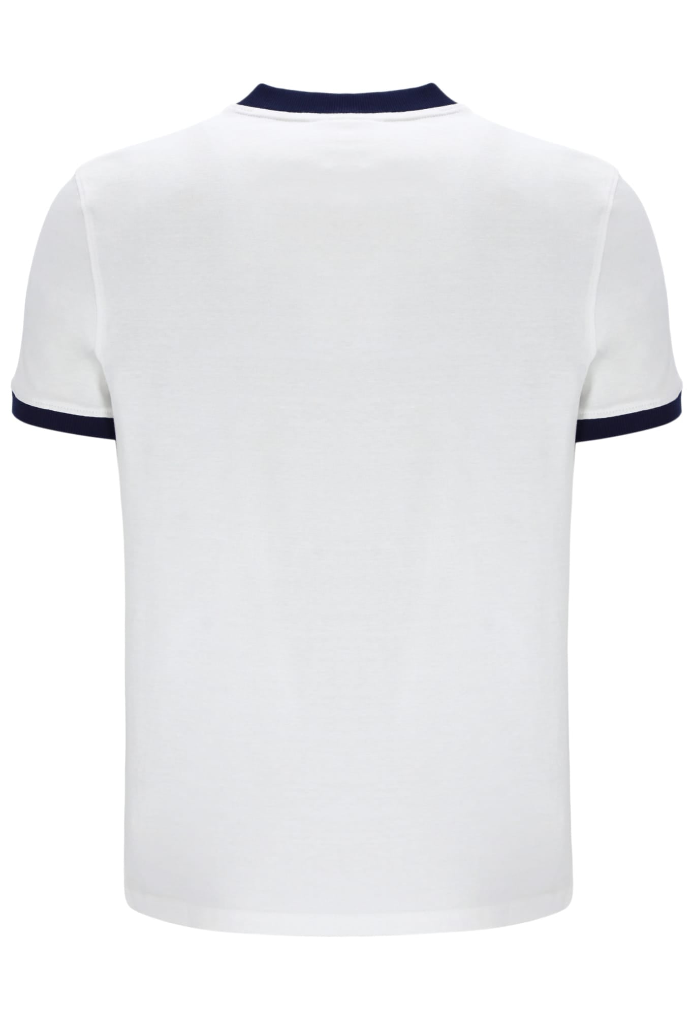 Supermac Tee in White/Martime Blue/Adrenalin Rush