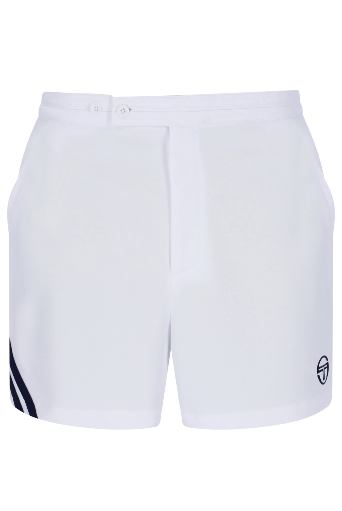 Time Tennis Shorts in White/Martime Blue