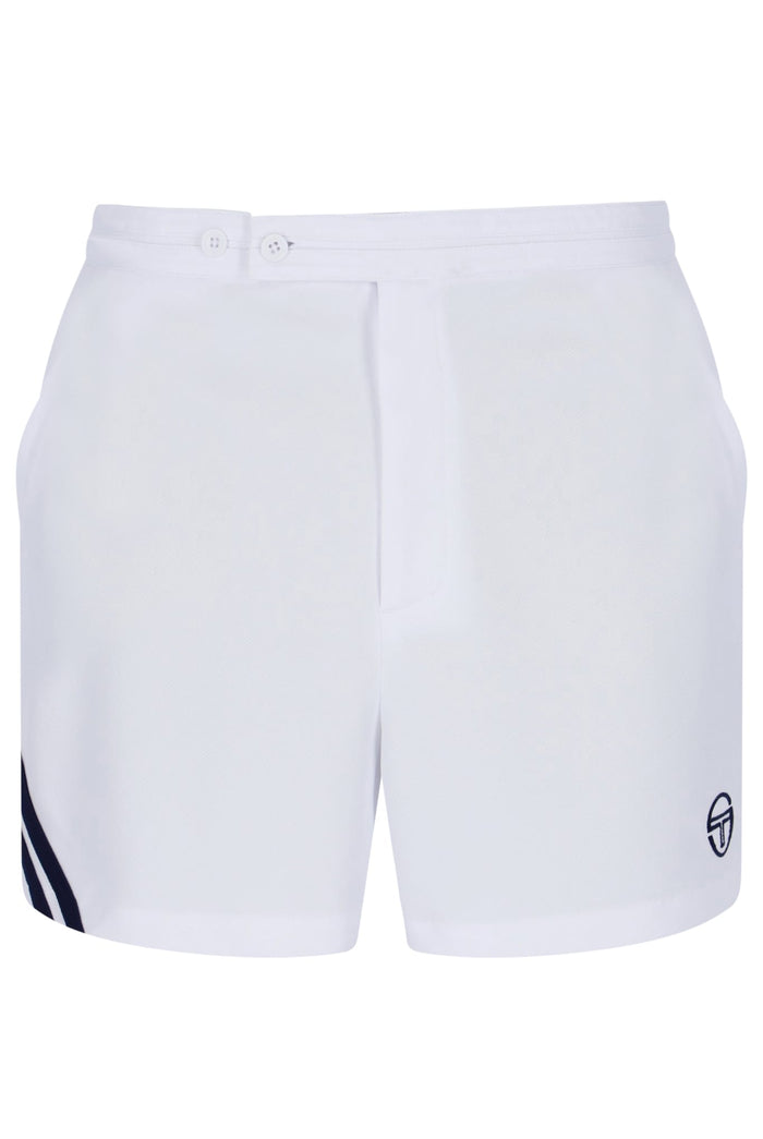 Time Tennis Shorts in White/Martime Blue
