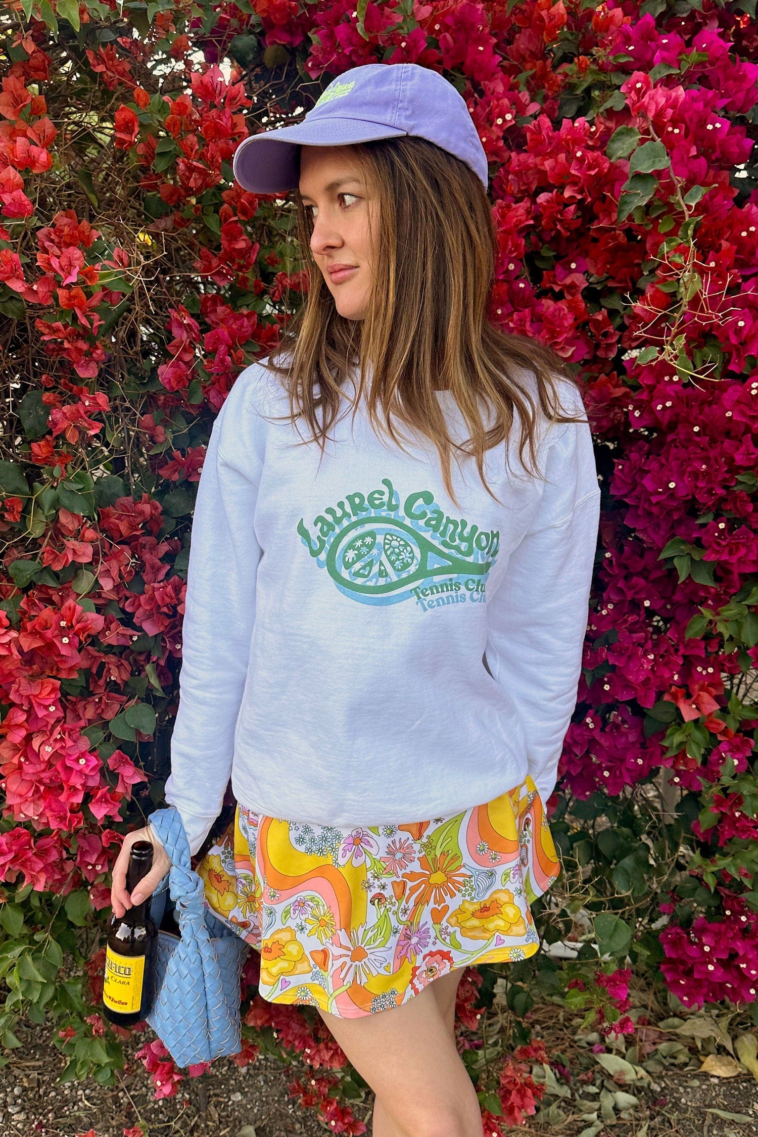Unisex Laurel Canyon Tennis Club Crewneck Sweatshirt in White