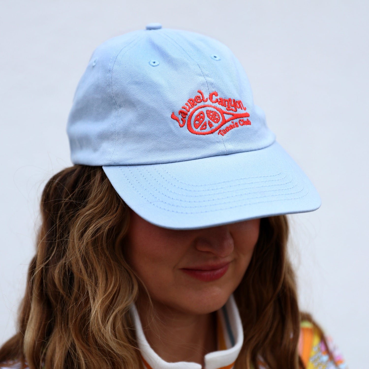 Unisex Laurel Canyon Tennis Club Embroidered Cotton Tennis Hat in Blue Dream