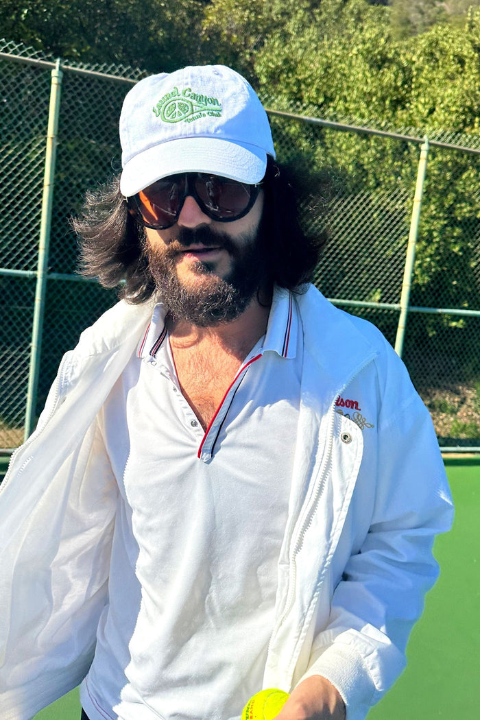 Unisex Laurel Canyon Tennis Club Embroidered Cotton Tennis Hat in Classic White