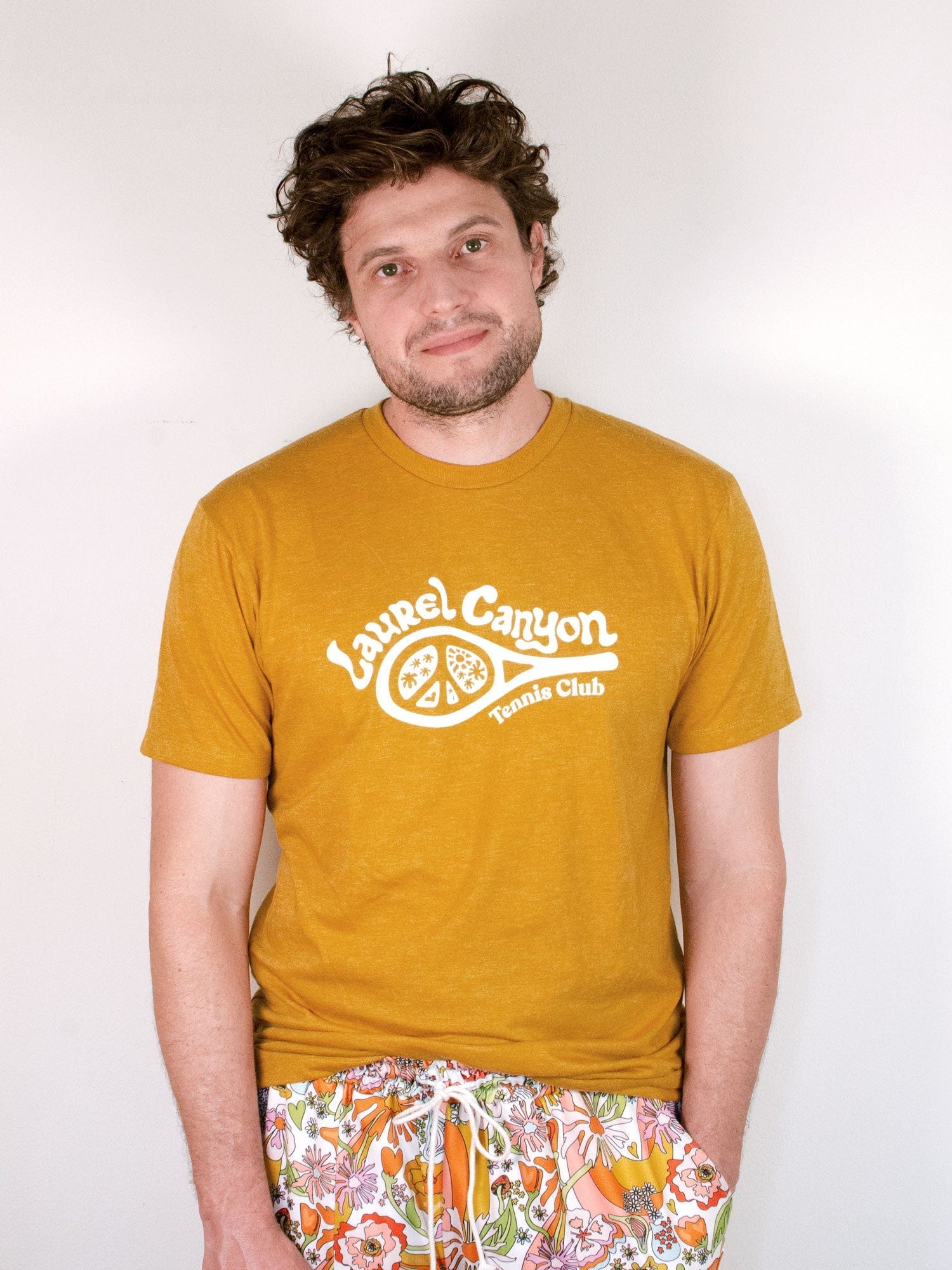 Unisex Laurel Canyon Tennis Shirt in Vintage Gold