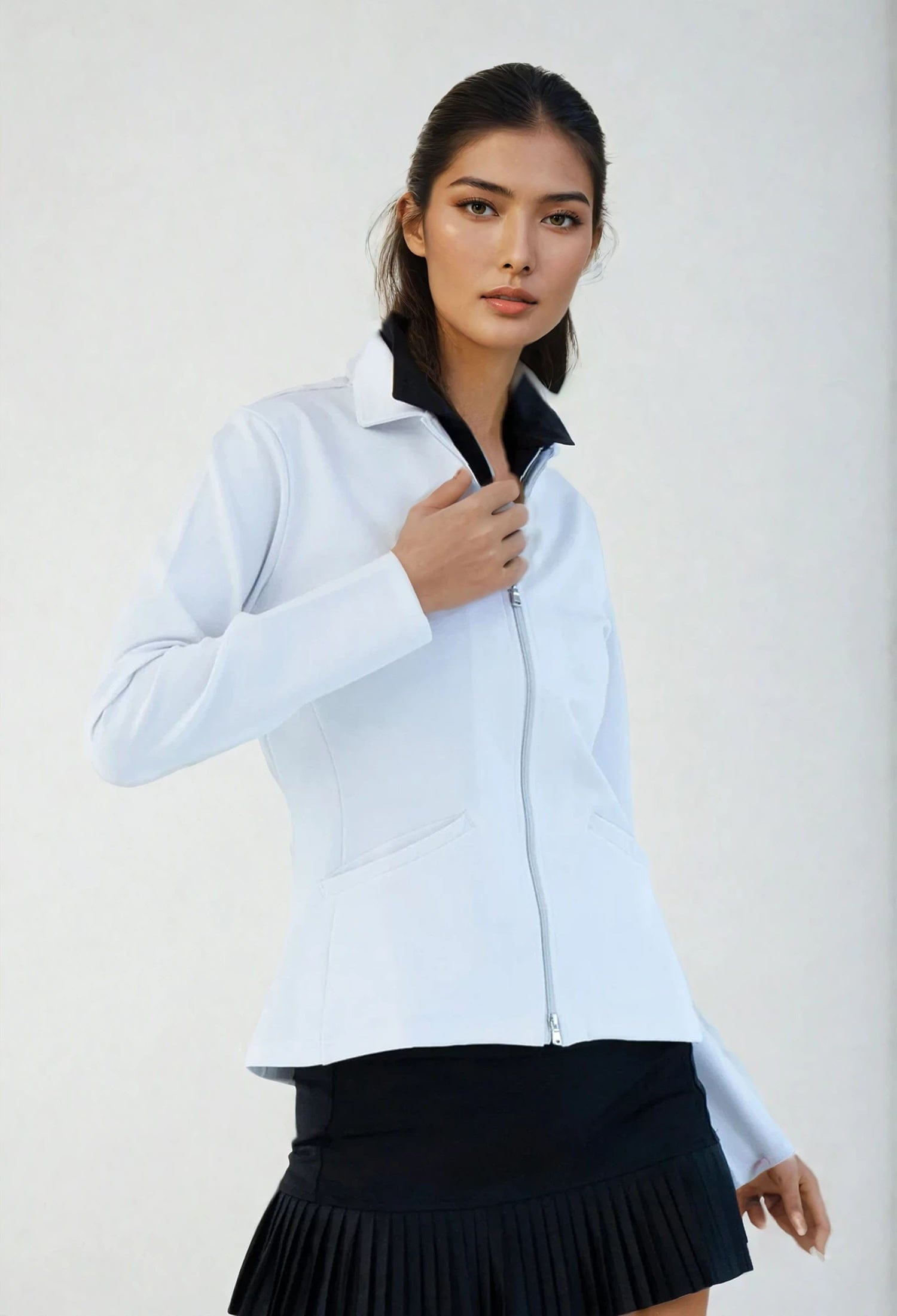 Women's Blazer - Active & Stylish with Sun Protection - White