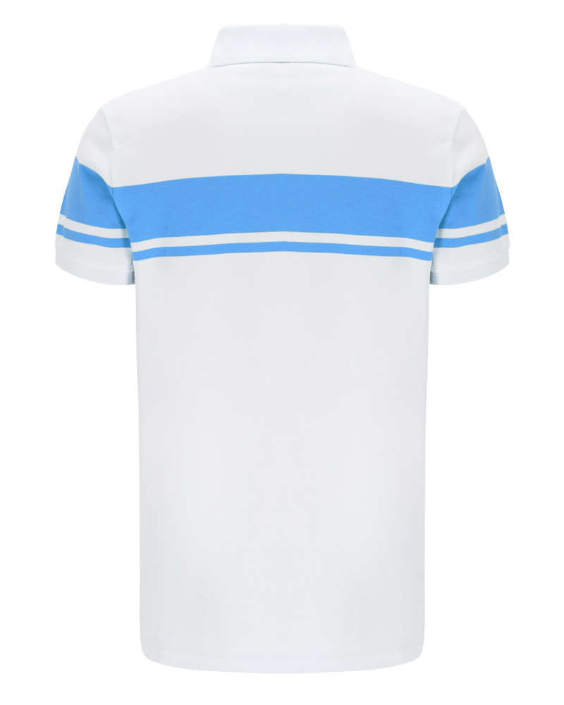 Young Line Polo Polo Shirt In Gardenia/Azure Blue