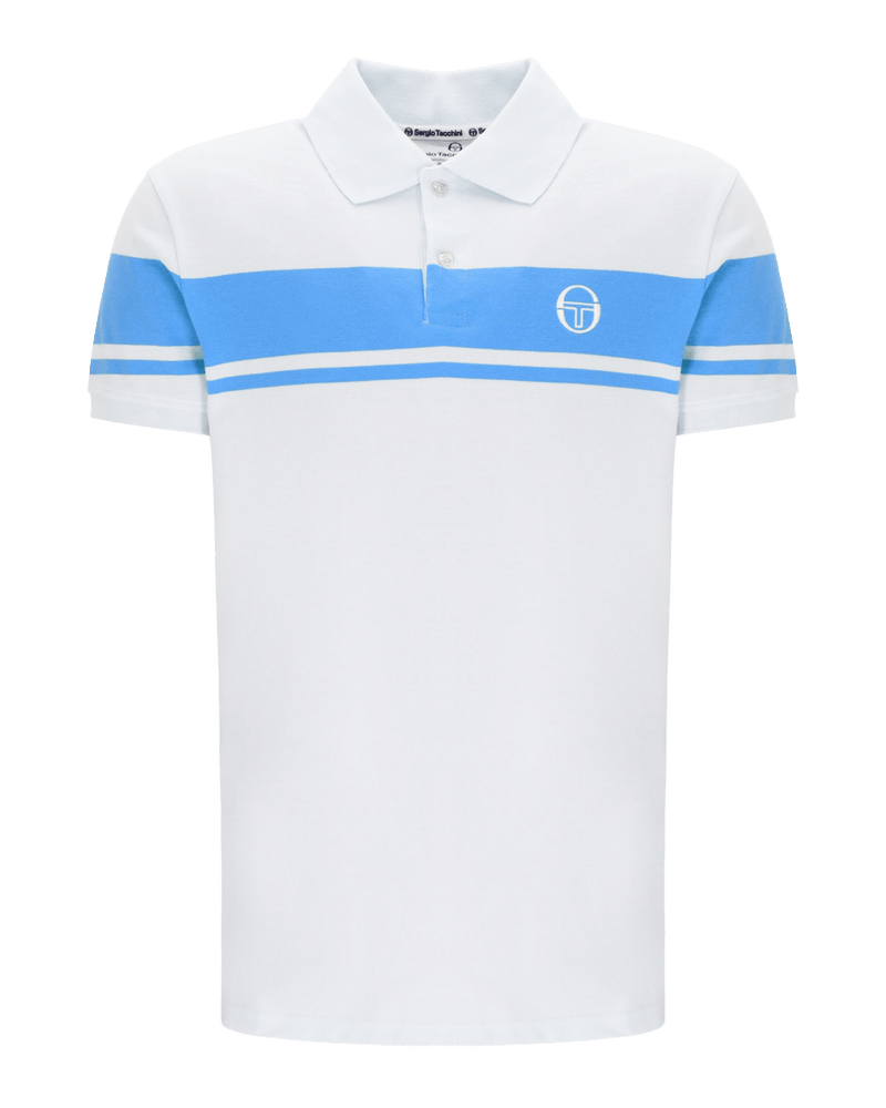 Young Line Polo Polo Shirt In Gardenia/Azure Blue