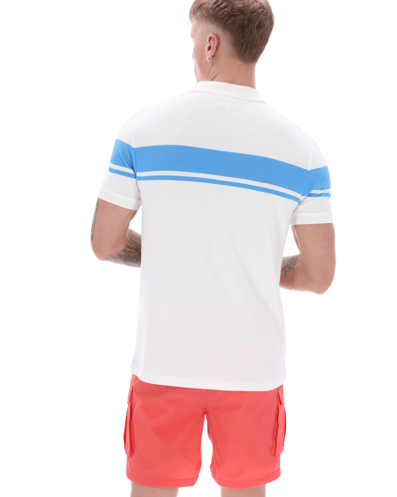 Young Line Polo Polo Shirt In Gardenia/Azure Blue