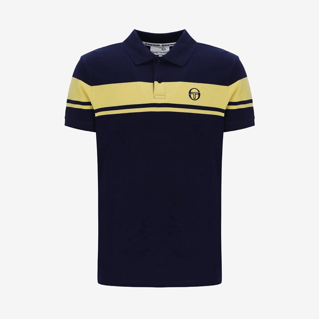 Young Line Polo Shirt in Maritime Blue / Lemon Drop