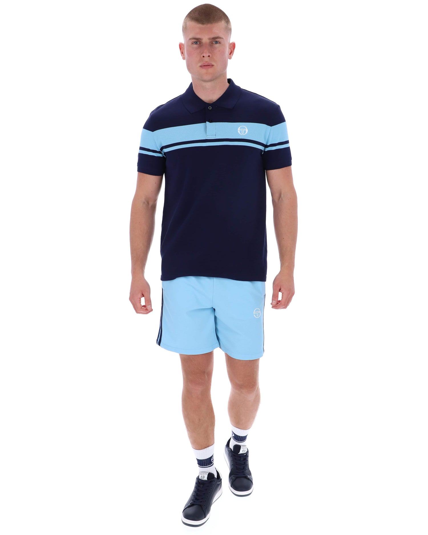 Young Line Polo Shirt in Martime Blue/Baltic Sea