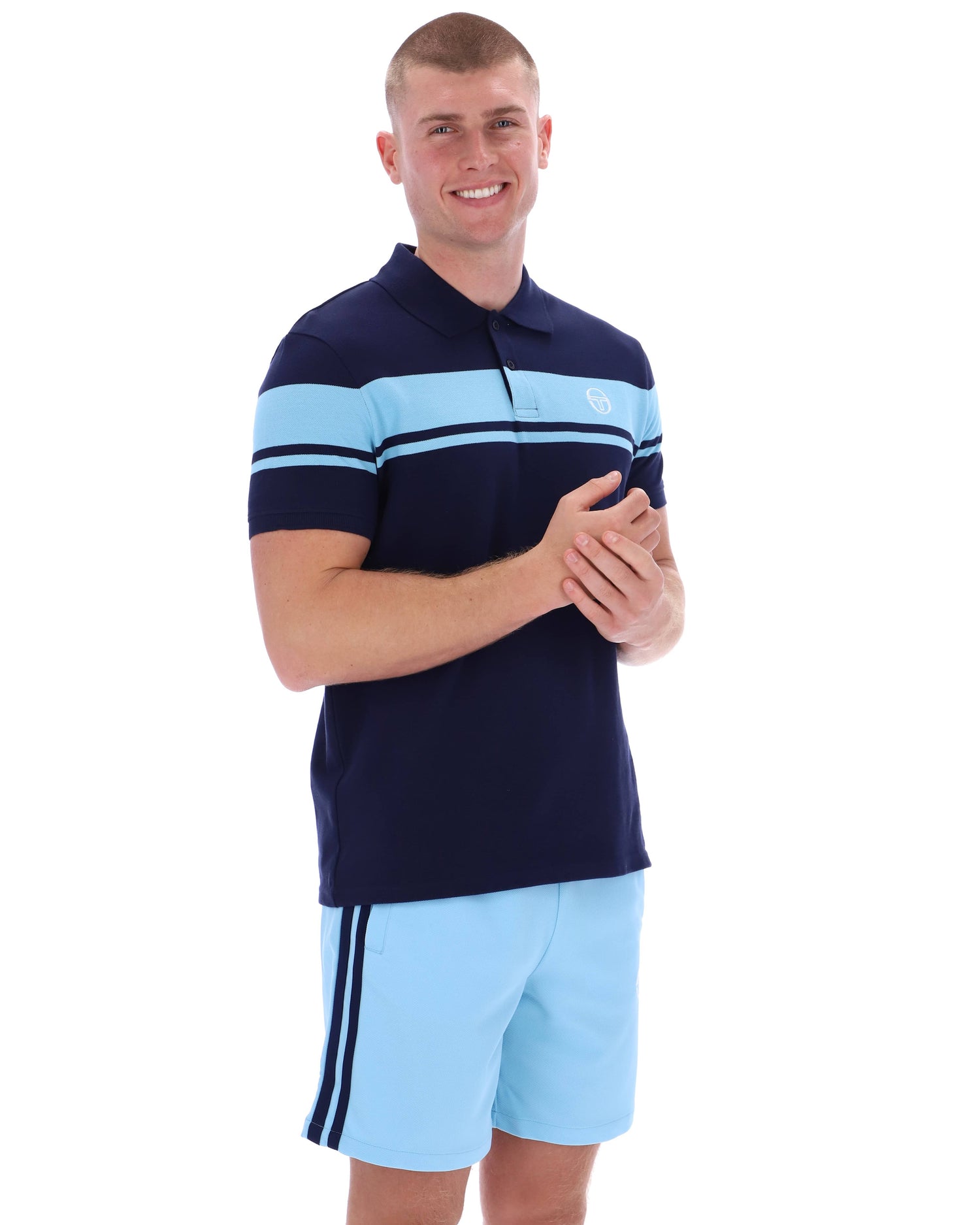 Young Line Polo Shirt in Martime Blue/Baltic Sea