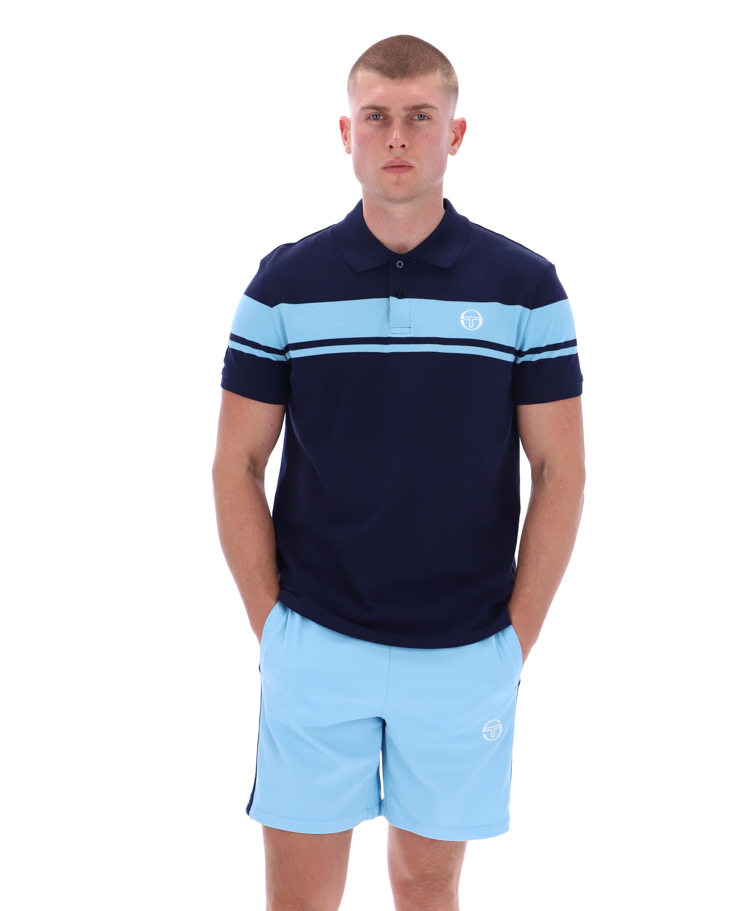 Young Line Polo Shirt in Martime Blue/Baltic Sea